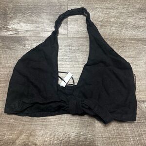 Zara Black Halter Neck Crop Top Size XS